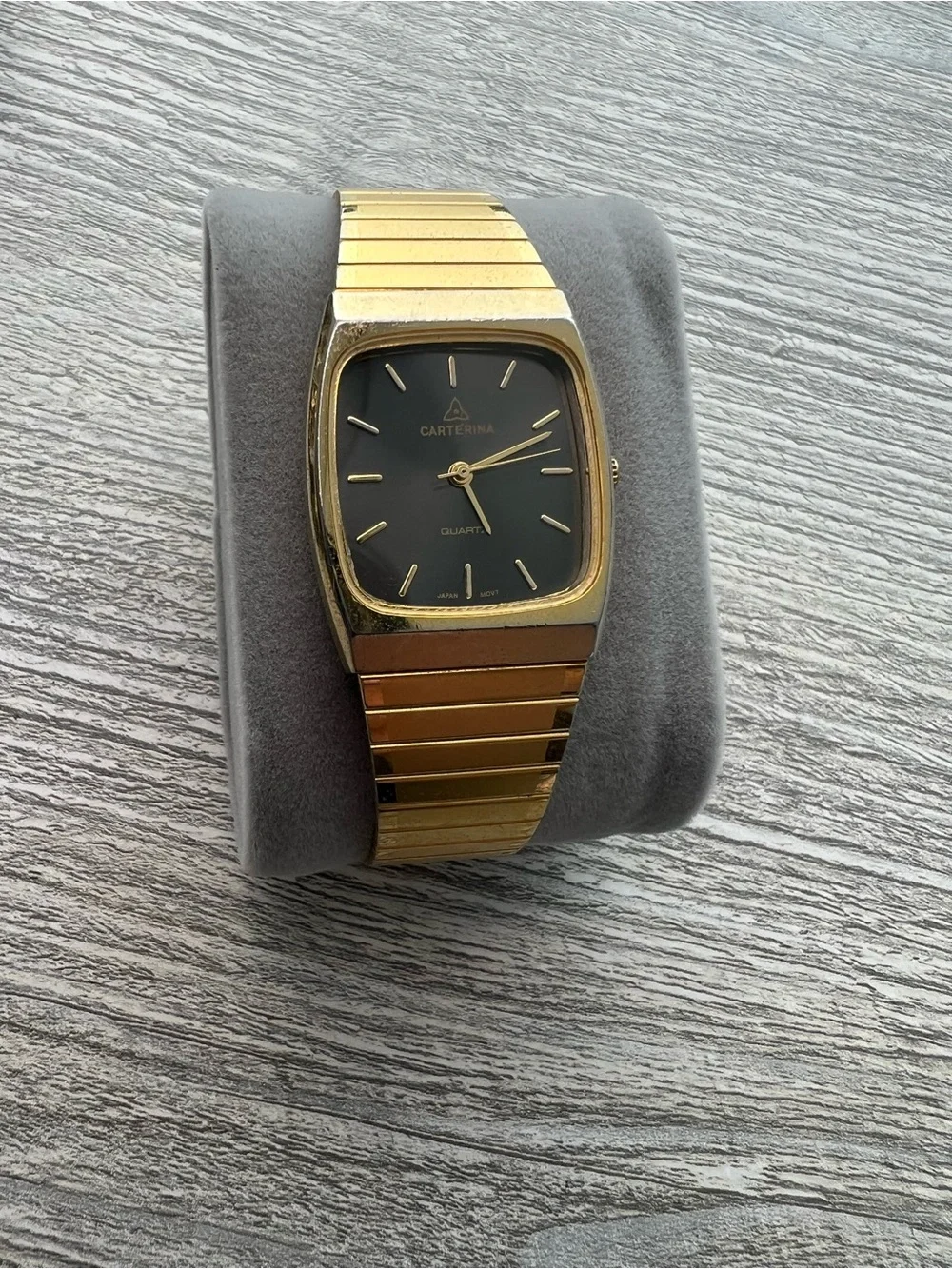 Carterina Quartz mens gold tank watch